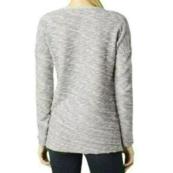 Paige Martine Women's Small Cream Gray V-Neck Tight Knit Sweater - Picture 2 of 11